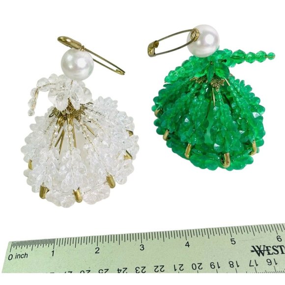 20 Angel Ornaments Vintage Capiz Shell Stained & Blown Glass Porcelain Crystal - Picture 11 of 12